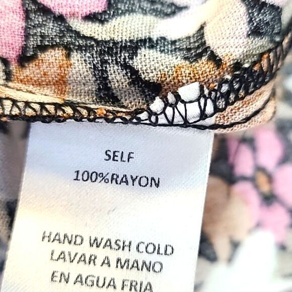 Emily Wonder Fall Bouquet Top, Pink, White, Rust, Tie & Loophole, Size 1X, NWT - Picture 12 of 12